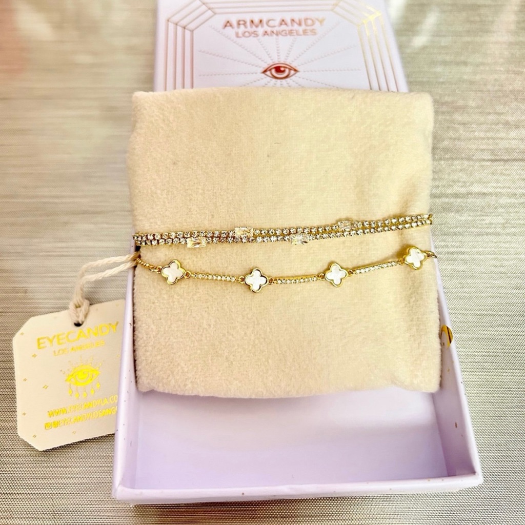 Eye Candy Brand New 2 Gold Toned Adjustable Bracelet Box Included